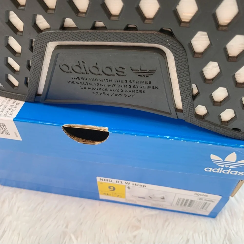 adidas women Originals NMD_R1 Strap cloud White Lucid‎ Blue Core Black shoes